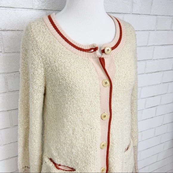 Anthro. Charlie & Robin Ruffle Baseball Cardigan - Picture 3 of 9